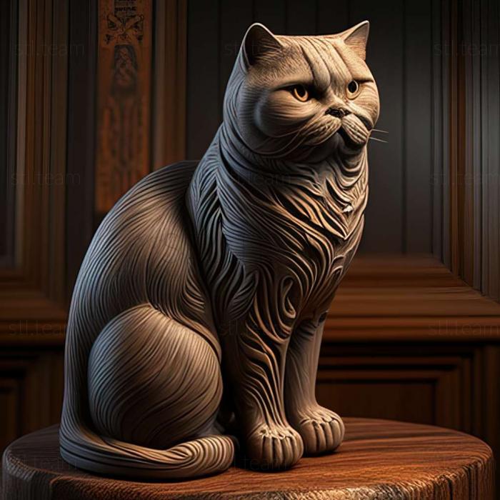 3D model British Shorthair cat (STL)